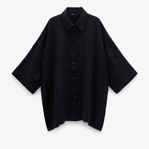 Zara oversized side split button up NWT